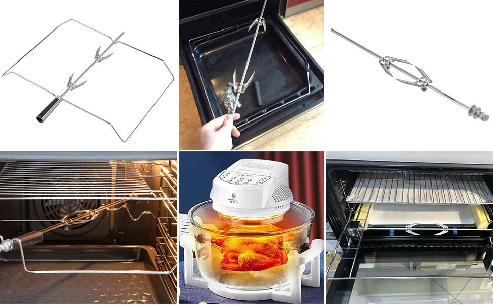Buy Stainless Steel Air Fryer Fork Rotating Roast Chicken Fork Grill Rotisserie Air Fryer