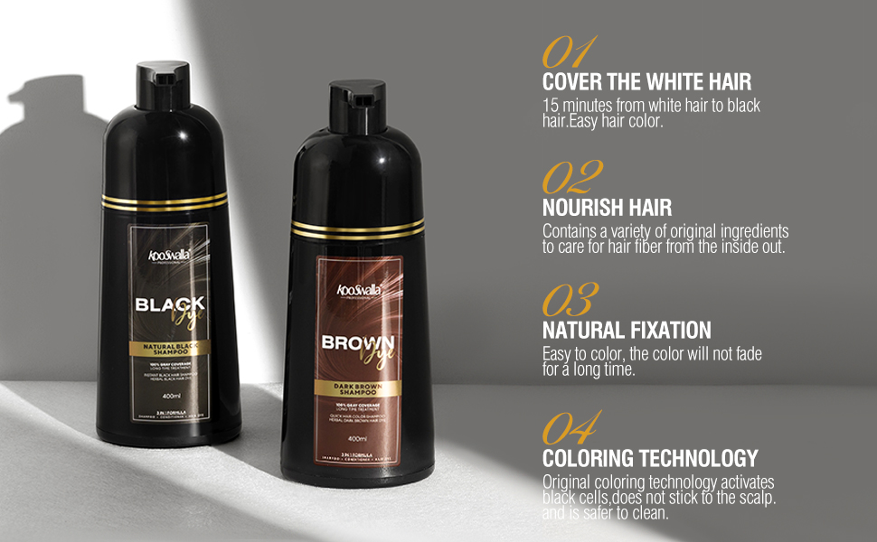 Amazon.com : KooSwalla Brown Hair Dye Shampoo 3 in 1 for
