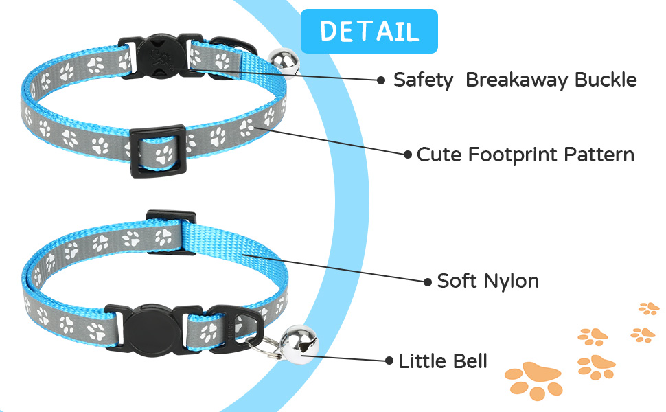 Pet Supplies Reflective Cat CollarsBreakaway Cat Collars with Bell