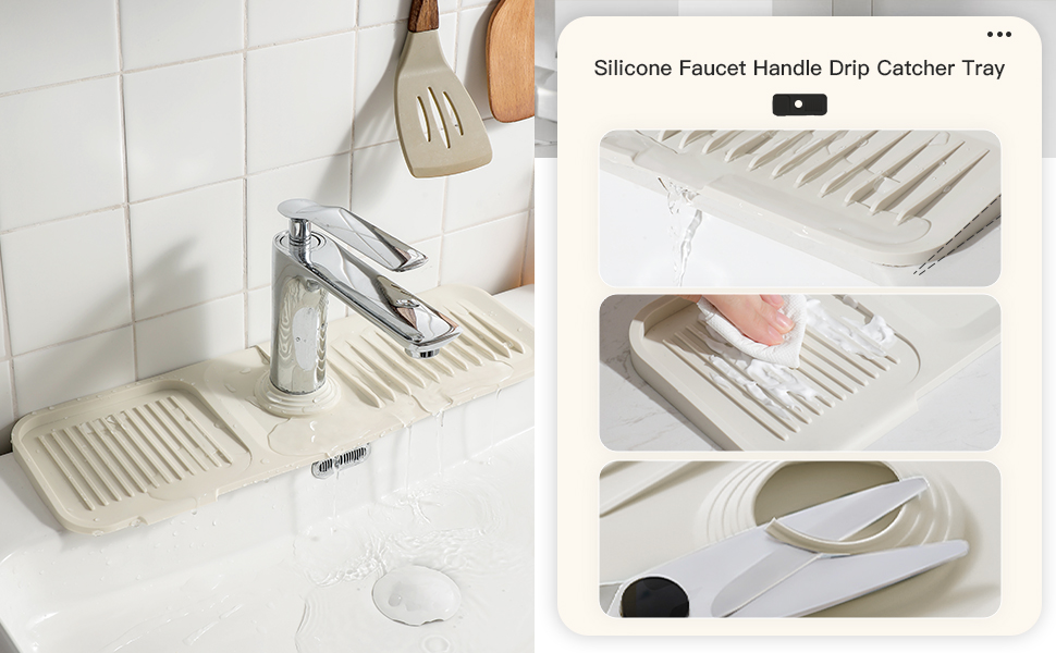 ZJWZLG 2 Piece 17" Kitchen Faucet Splash Guard 3 in 1