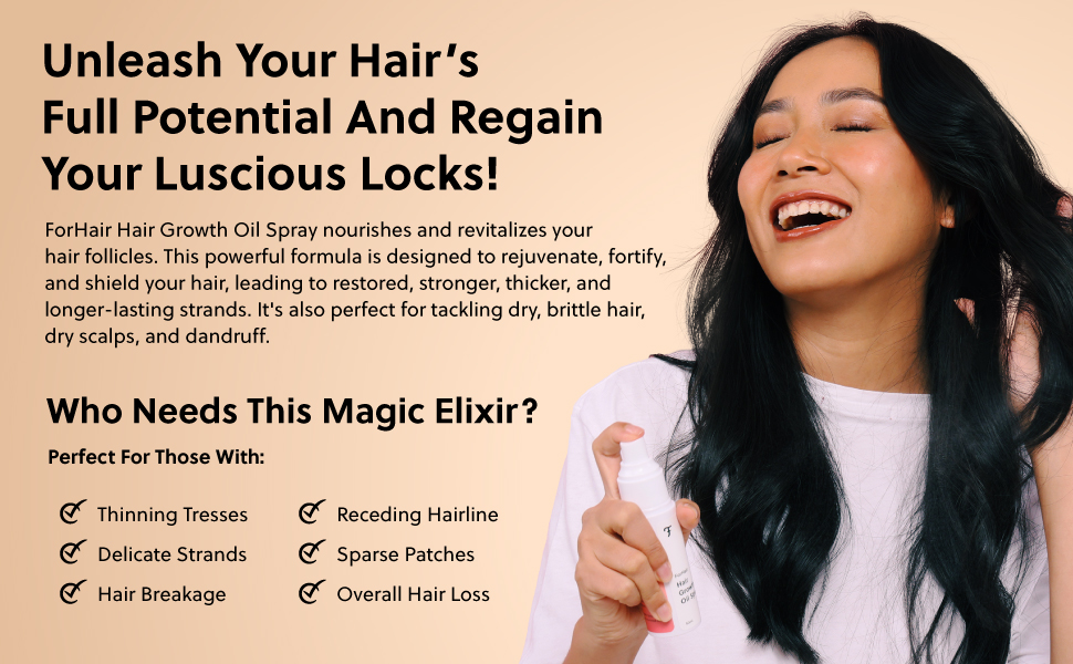 ForHair by ForChics NonGreasy Hair Growth Oil Spray Promotes Thicker Natural