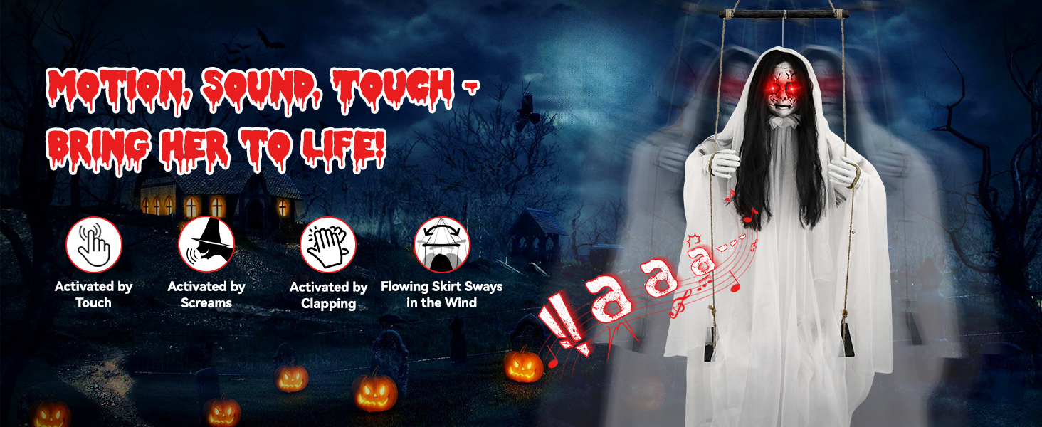 Sound & Touch Activated scary halloween decorations