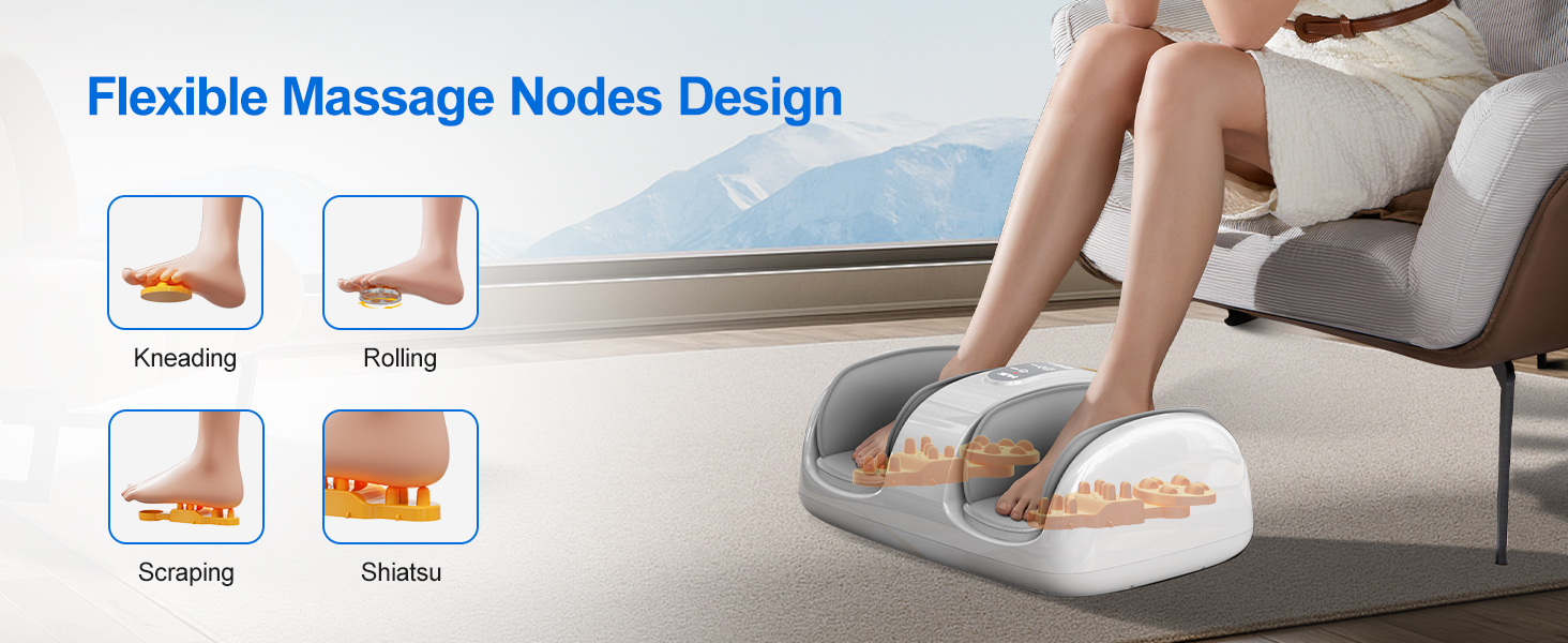 Shiatsu Foot Massager Electric Foot and Calf Massager with Heat and Deep Tissue Kneading