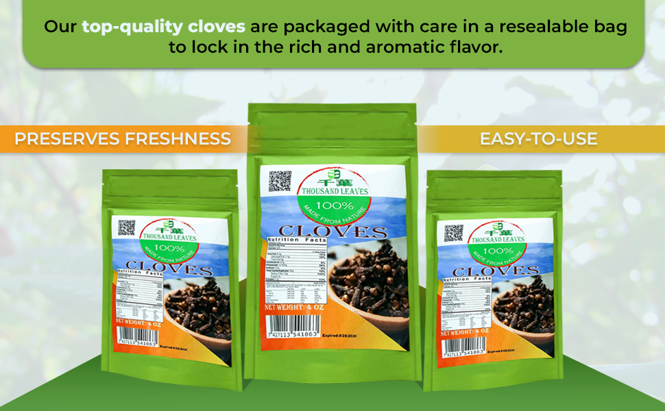 Thousand Leaves Nature Cloves Whole Cloves Great for