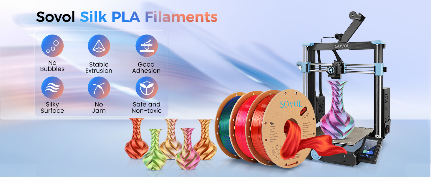 Sovol Tri color Silk shiny PLA Filament