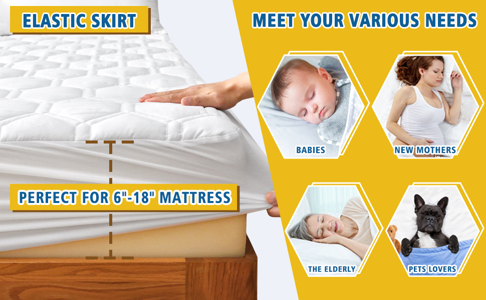 Queen Mattress Protector, Waterproof Soft Breathable Queen