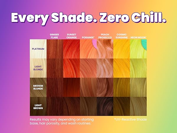 Every Shade. Zero Chill. Orange and Yellow.