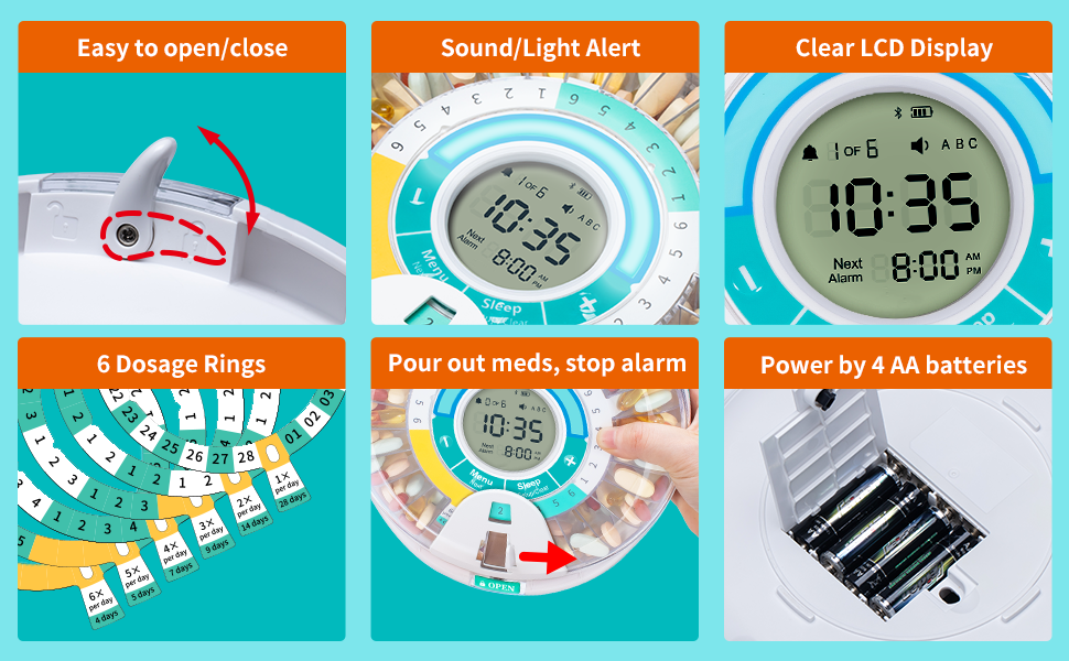 Zoksi 2023 Upgrade Bluetooth Smart Automatic Pill Dispenser