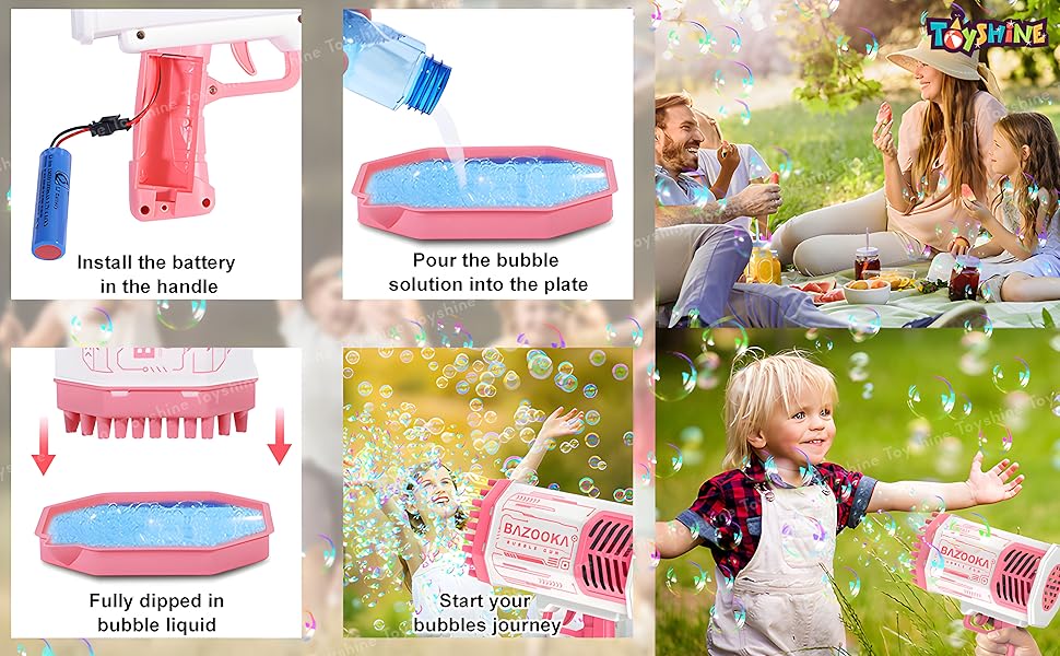 Toyshine Big Powerful Machine Bubble Bazooka Gun Toys for for Kids Adults