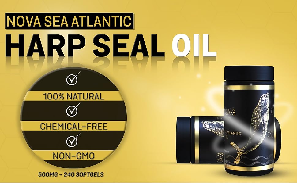 Easy to Swallow Harp Seal Oil Omega3 by Nova Sea Atlantic® Made in