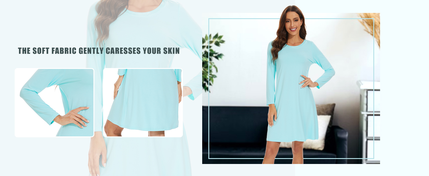 Pajama dress is ultra soft and lightweight fabric fit to elegant women for deep and relaxing sleep