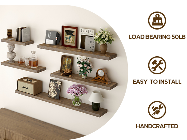Amazon.com: BGMG 36 inch Walnut Floating Shelves for Wall