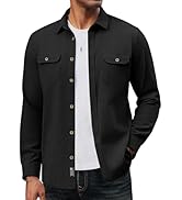 PJ PAUL JONES Mens Casual Shacket Cotton Twill Lightweight Jackets Button Down Shirt Jacket with ...