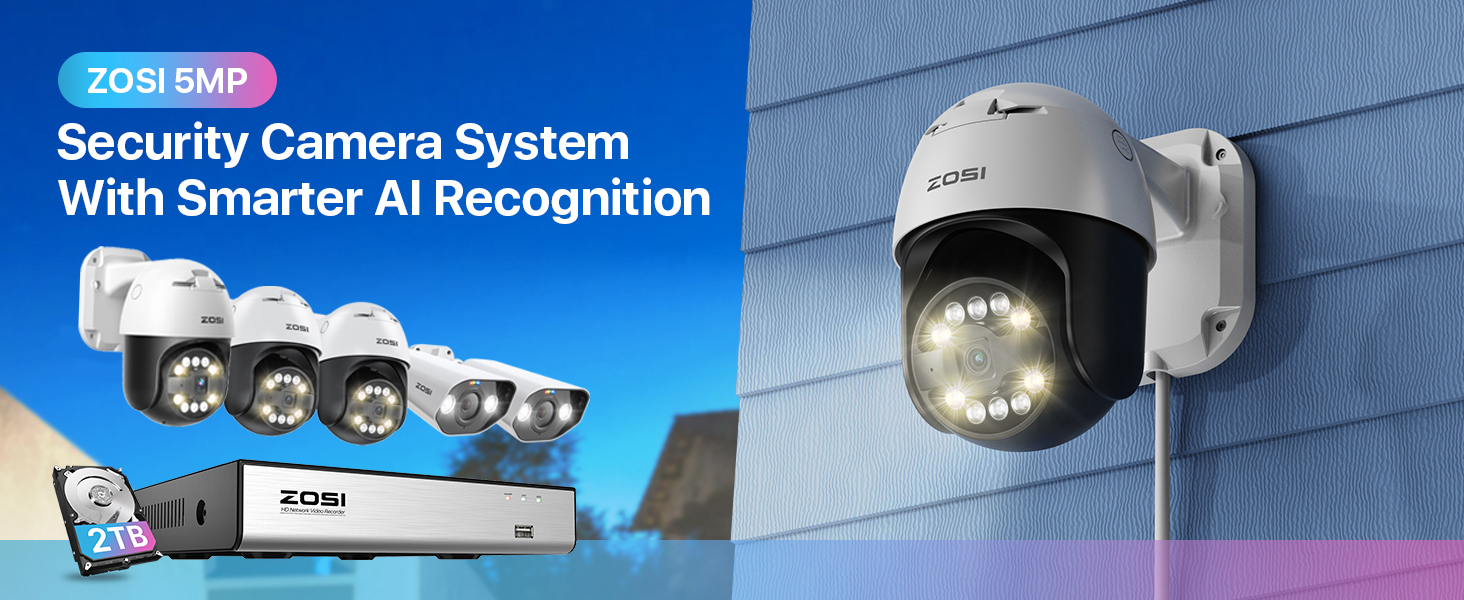 ZOSI 4K PoE Security Camera System with AI Face Person