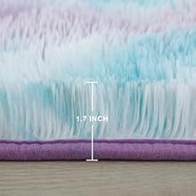 Rainbow Fluffy Round Rug