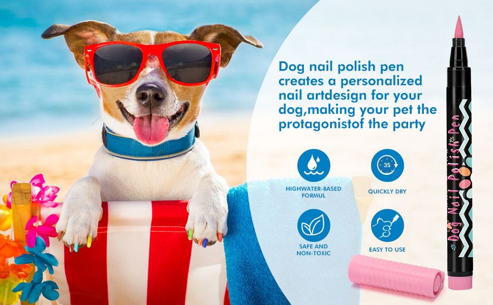 SIXYWEN Dog Nail Polish Pen Set 12 Colors Dog Nail