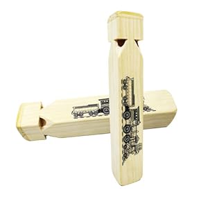 Fartime 2 PCS-Wooden Train Whistle Musical Toy for Kids (4 Tone)