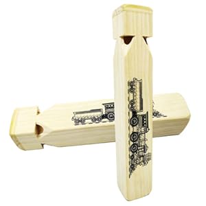 Fartime 2 PCS-Wooden Train Whistle Musical Toy for Kids (4 Tone)
