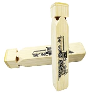 Fartime 2 PCS-Wooden Train Whistle Musical Toy for Kids (4 Tone)