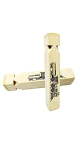 Fartime 2 PCS-Wooden Train Whistle Musical Toy for Kids (4 Tone)