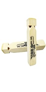 Fartime 2 PCS-Wooden Train Whistle Musical Toy for Kids (4 Tone)