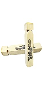 Fartime 2 PCS-Wooden Train Whistle Musical Toy for Kids (4 Tone)