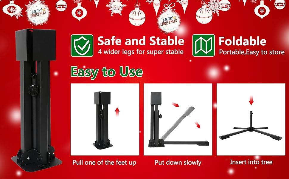 Foldable Christmas Tree Stand for 60cm to 280cm Christmas Tree, Heavy