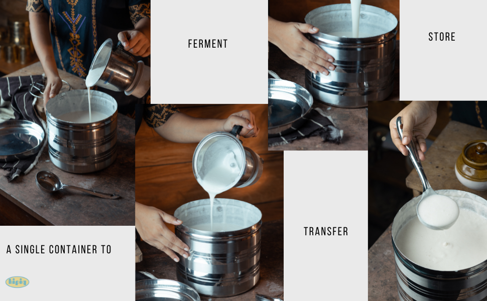 Kipiq Stainless Steel Idli Dosa Batter Container with dosa ladle