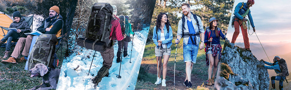 a couple hiking in the woods