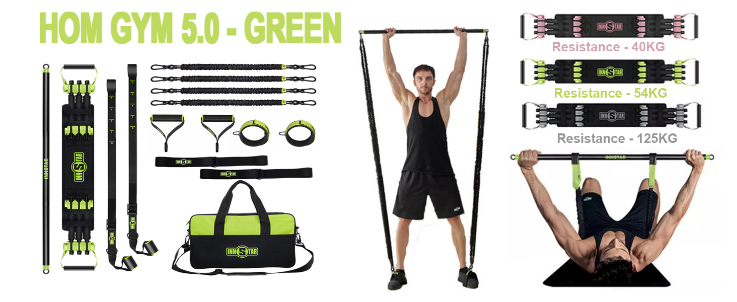 INNSTAR Resistance Bands Bar Exercise Bands Attachment 38" Black Max