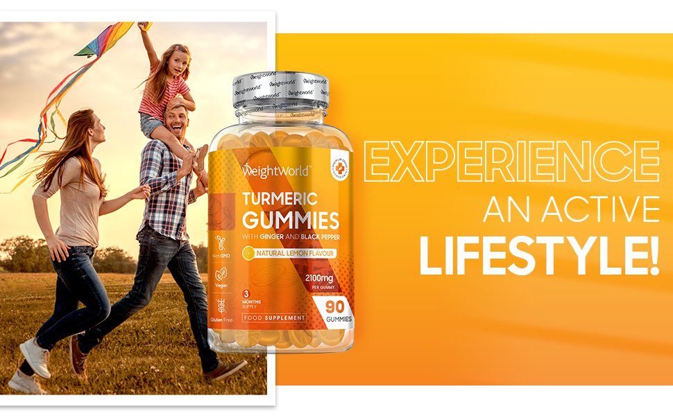 Turmeric Gummies with Black Pepper & Ginger 2100mg - 90 Natural Lemon - Best Turmeric Gummies With Black Pepper