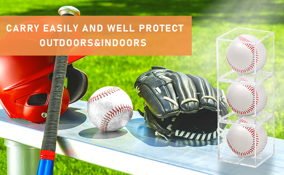 Acrylic Baseball Display Case with Ball Stands [Pack of 12