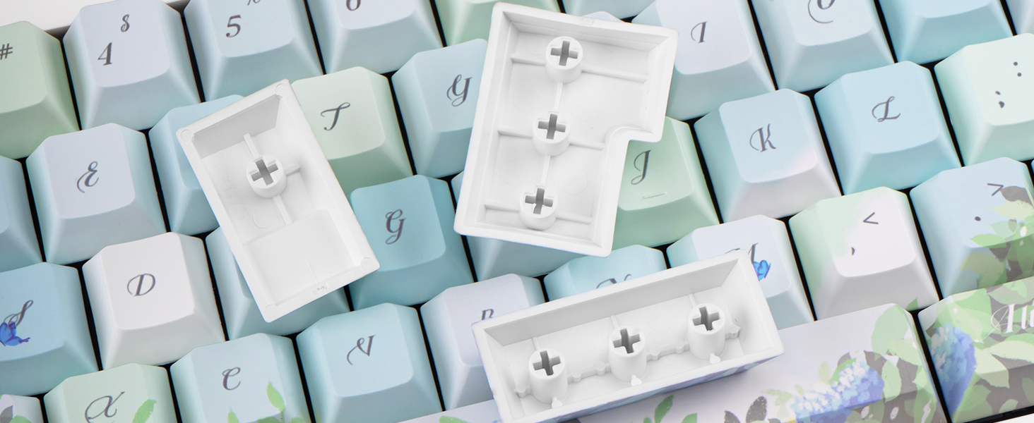 130 Keys Blue PBT Cherry Keycaps, Custom Aesthetic keycaps