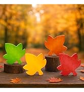 Fall Table Decor 4 PCS, Autumn Harvest Maple Leaves Decorations for Home Indoor, Thanksgiving Cen...