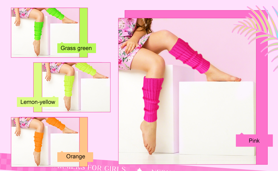 Amazon.com: Giegxin 4 Pairs Neon Leg Warmers for Girls
