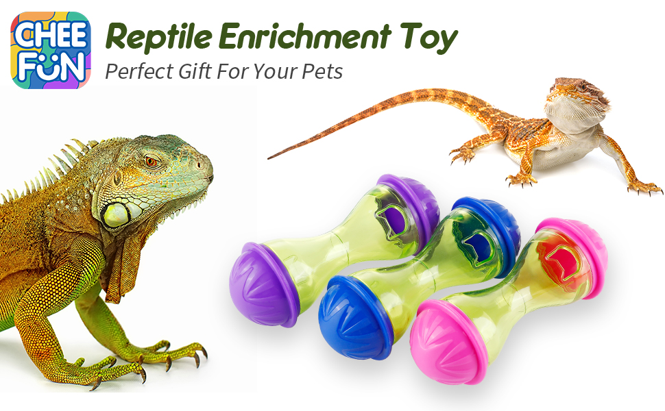 CheeFun 3Pcs Reptile Enrichment Toy Bearded Dragon Toys Reptile Tank Decor