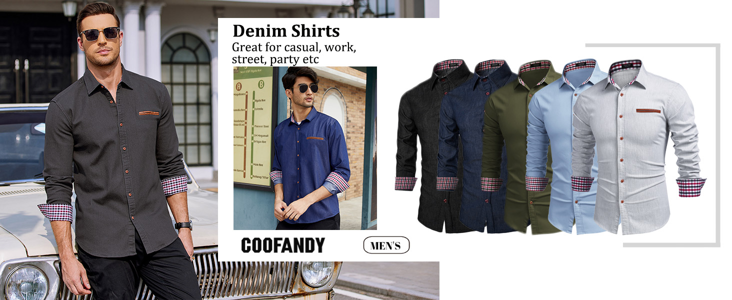 Long-Sleeve Denim Work Shirt