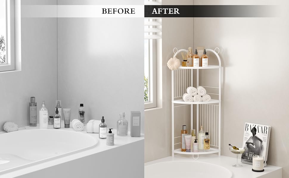 CICUFY Corner Shelf Stand Metal Bathroom Corner Shelf 3