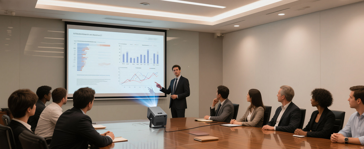 Portable Projector for Outdoor, Home Cinema, Business Presentations