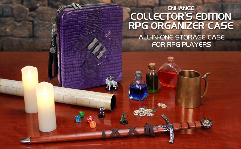 ENHANCE Collector Edition Tabletop RPG Organizer Case All-in-One Storage Case for RPG Players