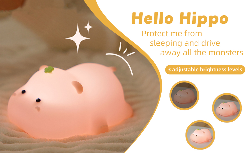 Cmtuuy Cute Hippo Night Light for baby kids