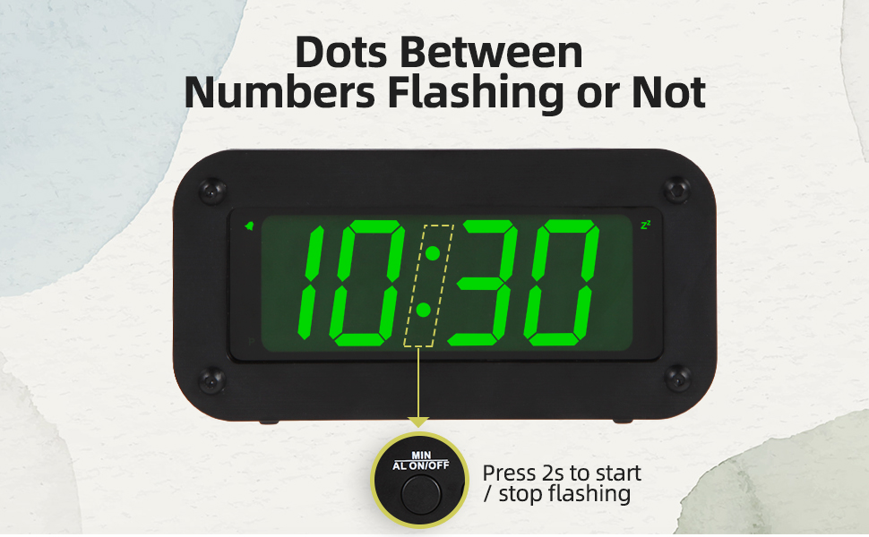 Timegyro Digital Clock Battery Operated LED Display Alarm Clock for Bedroom