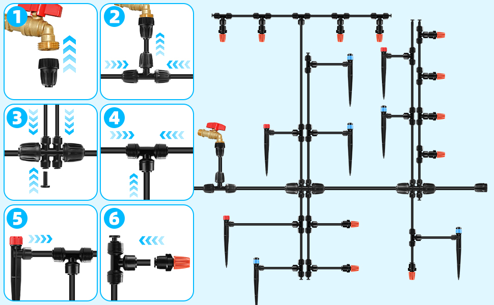Quick Connects Irrigation System for Garden Drip Irrigation Kits