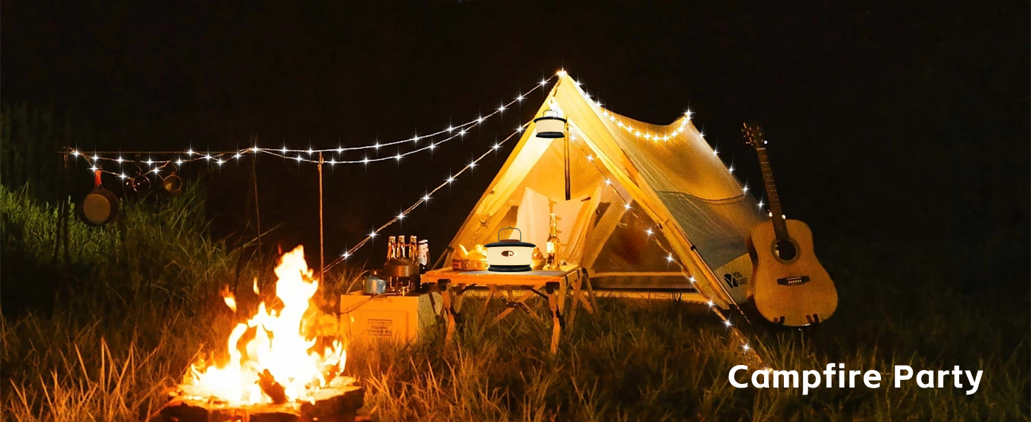 Camping String Lights, RGB Retractable String Lights Camping with 19 Lighting Modes, Quick 20s