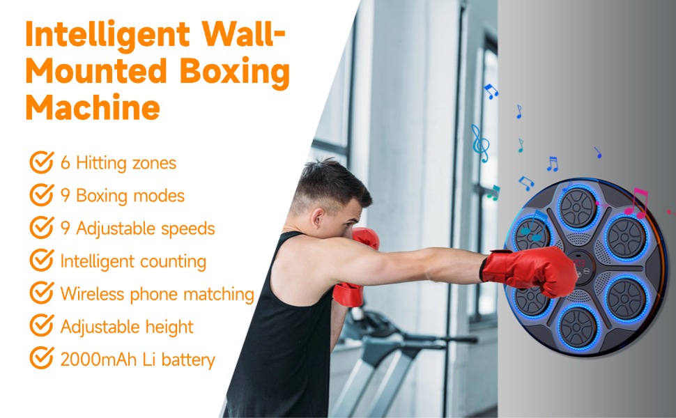 Music Boxing Machine with BluetoothEnabled, WallMounted