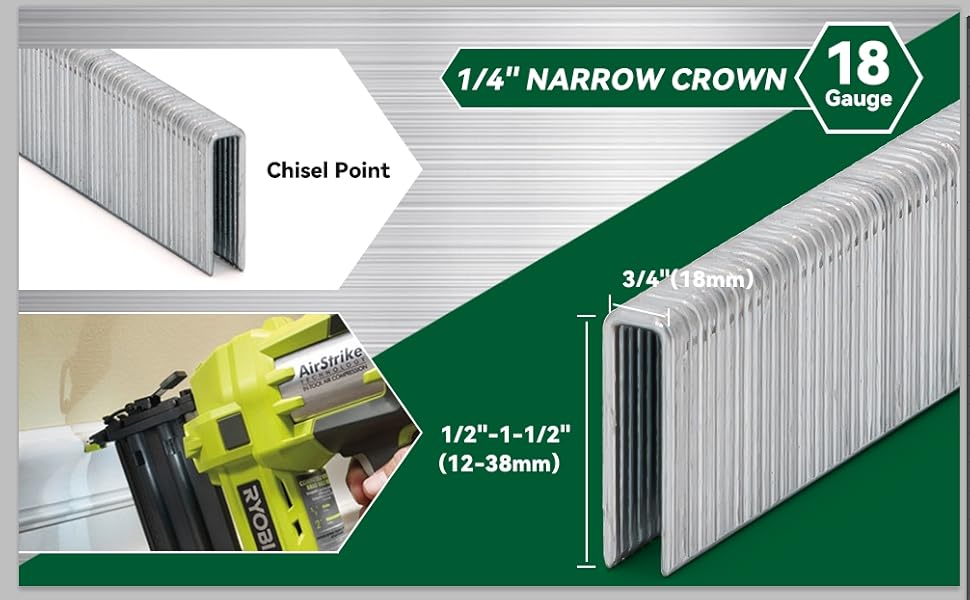 MProve 18 Gauge Brad Nails 3/8in (10mm) Heavy Duty Galvanized [5,000