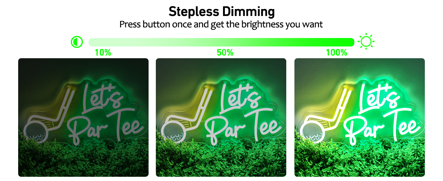 Let's Par Tee Golf Neon Signs