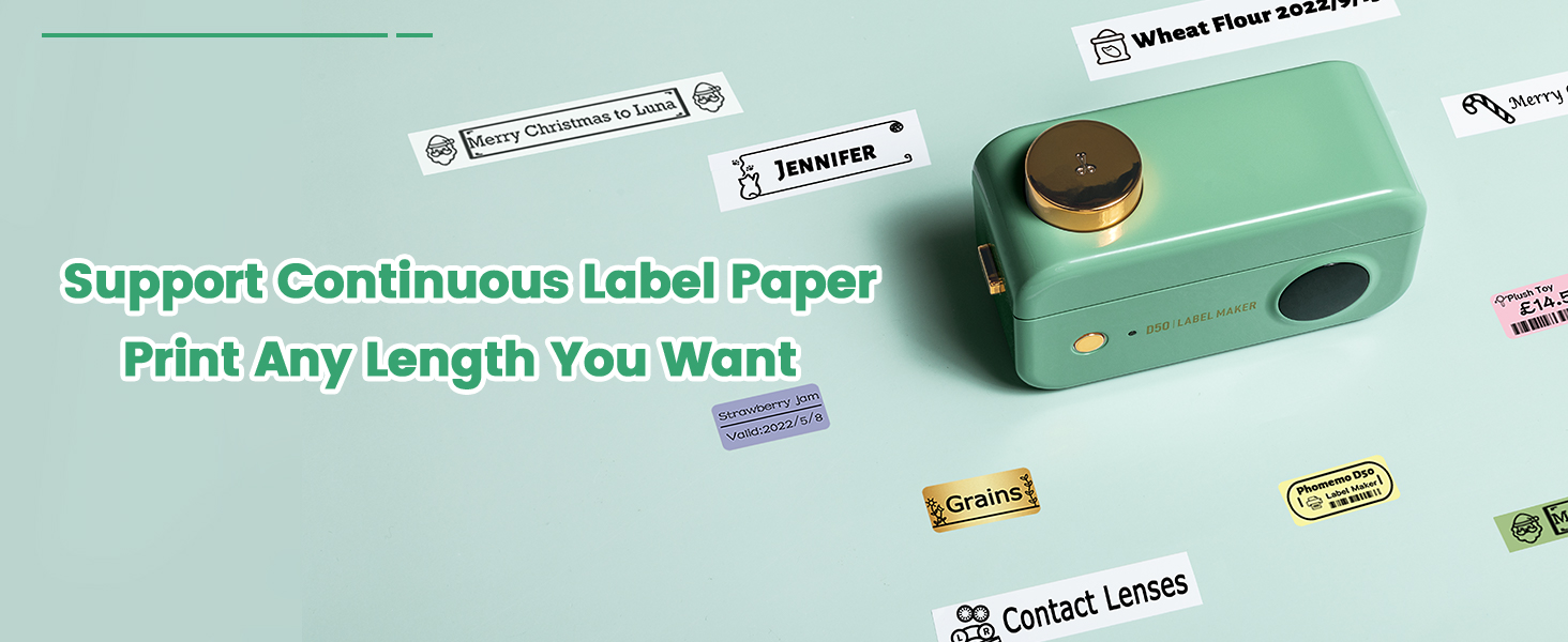 Label Maker Machine with Tape Phomemo D50 Portable Thermal Label