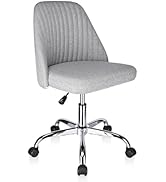 Moustache Armless Office Desk Chair, Mid-Back Swivel Computer Chair with Height Adjustable, Task ...