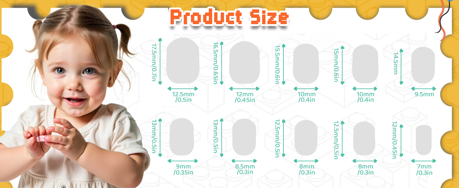 Kids press-on nails Kids False Nail for Girls Gift Children's fake nails Kids nail stickers